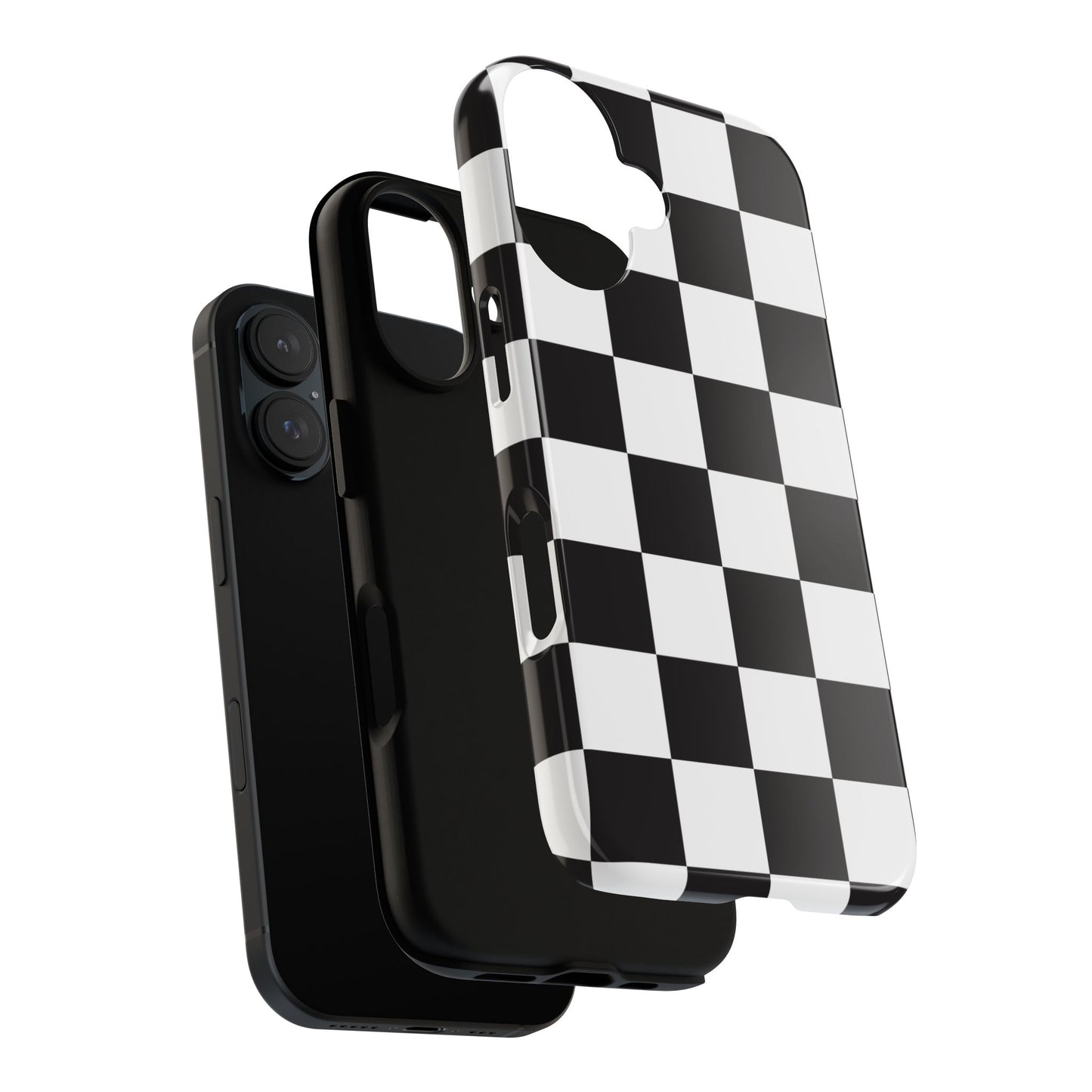 Black and White Checker iPhone Case, Stylish iPhone Cover for Teens, Holiday Gift, Unique Mobile Accessories, Tough Protection