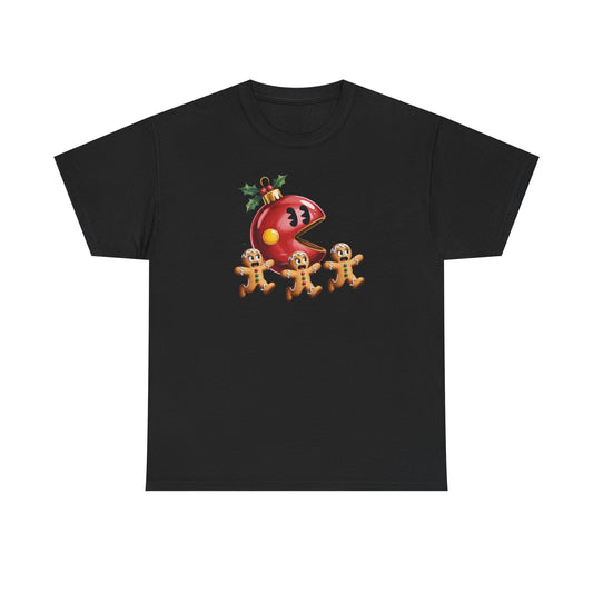 Festive Holiday Tee, Christmas Gift, Retro Video Game Shirt, Gingerbread Print, Casual Wear, Fun Holiday Apparel, Gift for her