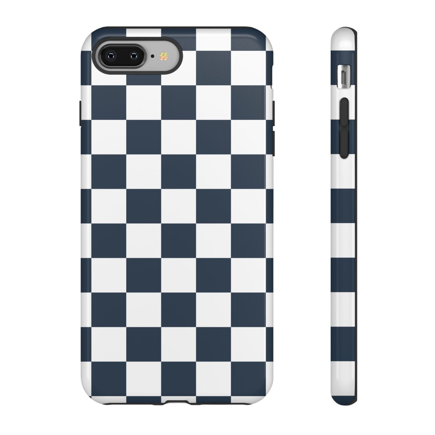 Navy Checkerboard Phone Case, iPhone 17 Pro, 17, 16, 15, 14, 13, 12, 11, X, XR, XS MAX, Tough Case for iPhone