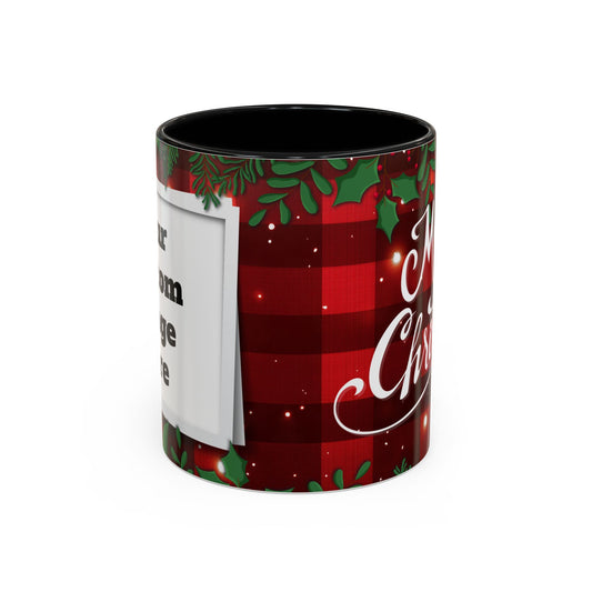 Personalized  Merry Christmas Accent Coffee Mug, Holiday Gift, Xmas Decor, Festive Beverage Cup, Custom Holiday Mug