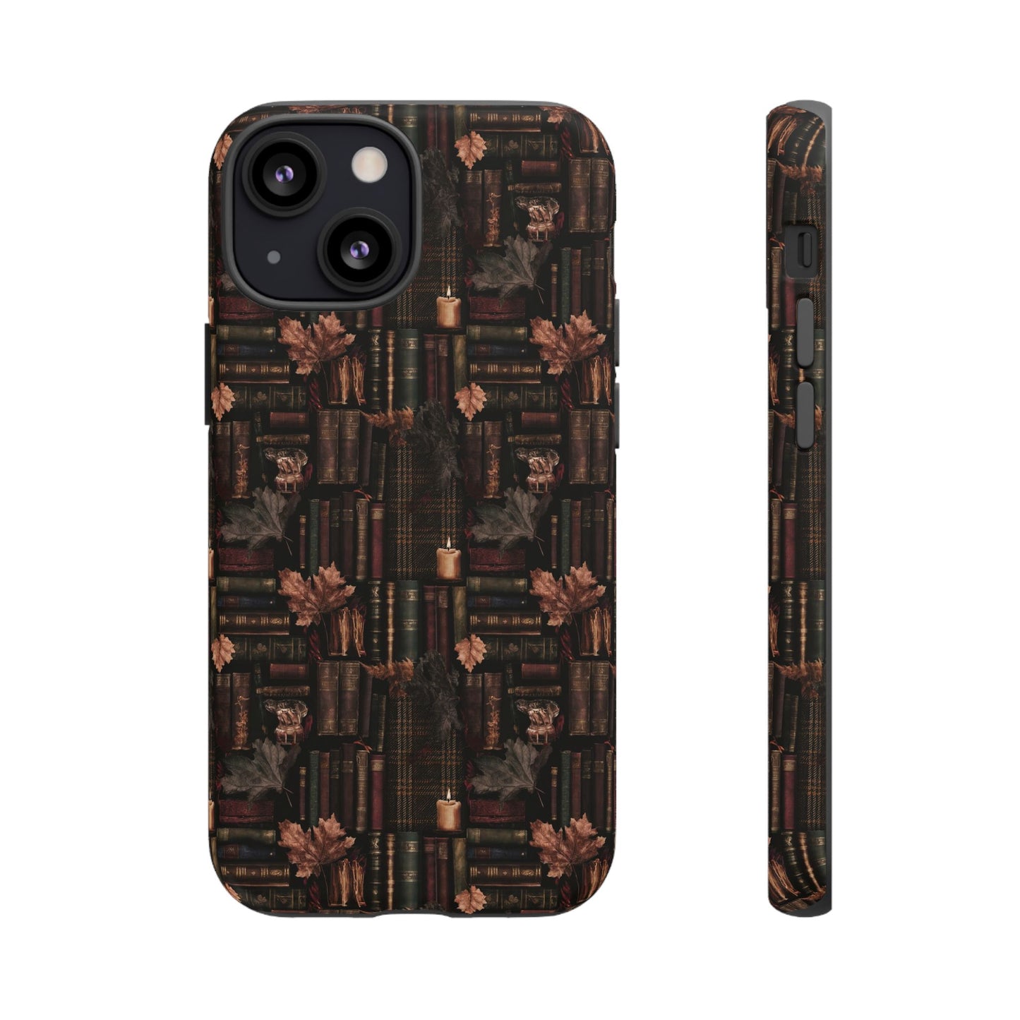 Gothic Phone Case Dark Academia Literary iPhone Samsung Cover with Books & Flowers, Phone case
