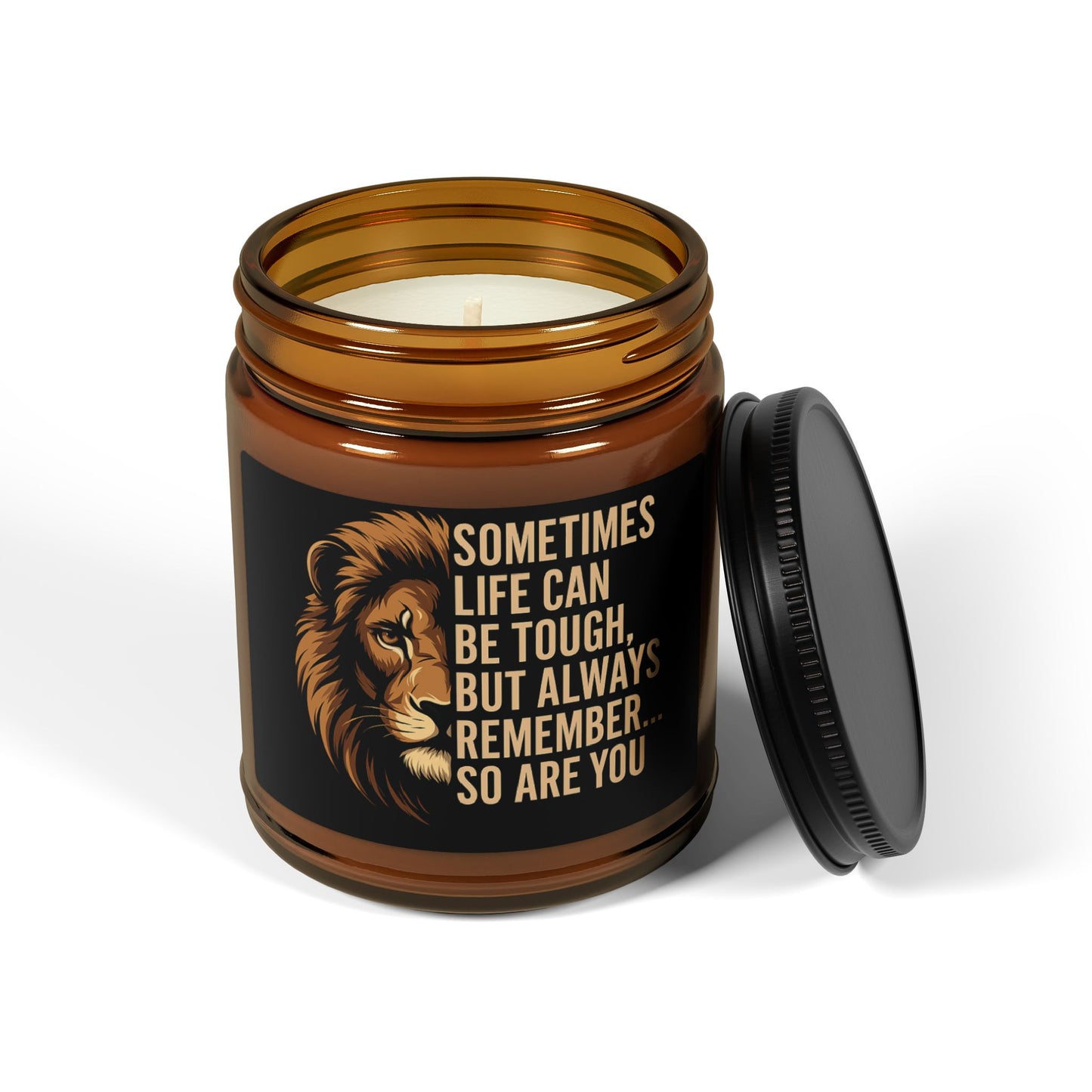 Scented Soy Candle, Inspirational Gift for Self-Care, Relaxation, Home Decor, Lion Design, Birthday, Encouragement