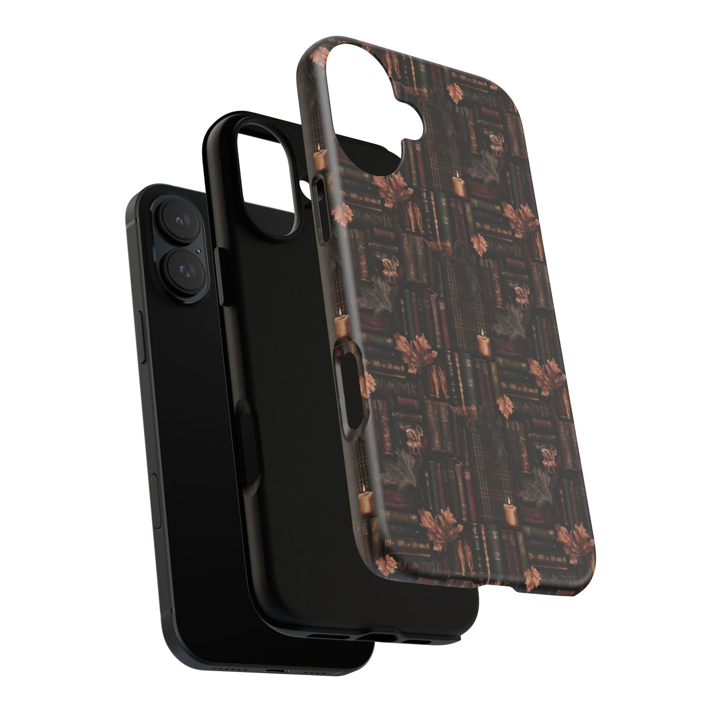 Gothic Phone Case Dark Academia Literary iPhone Samsung Cover with Books & Flowers, Phone case
