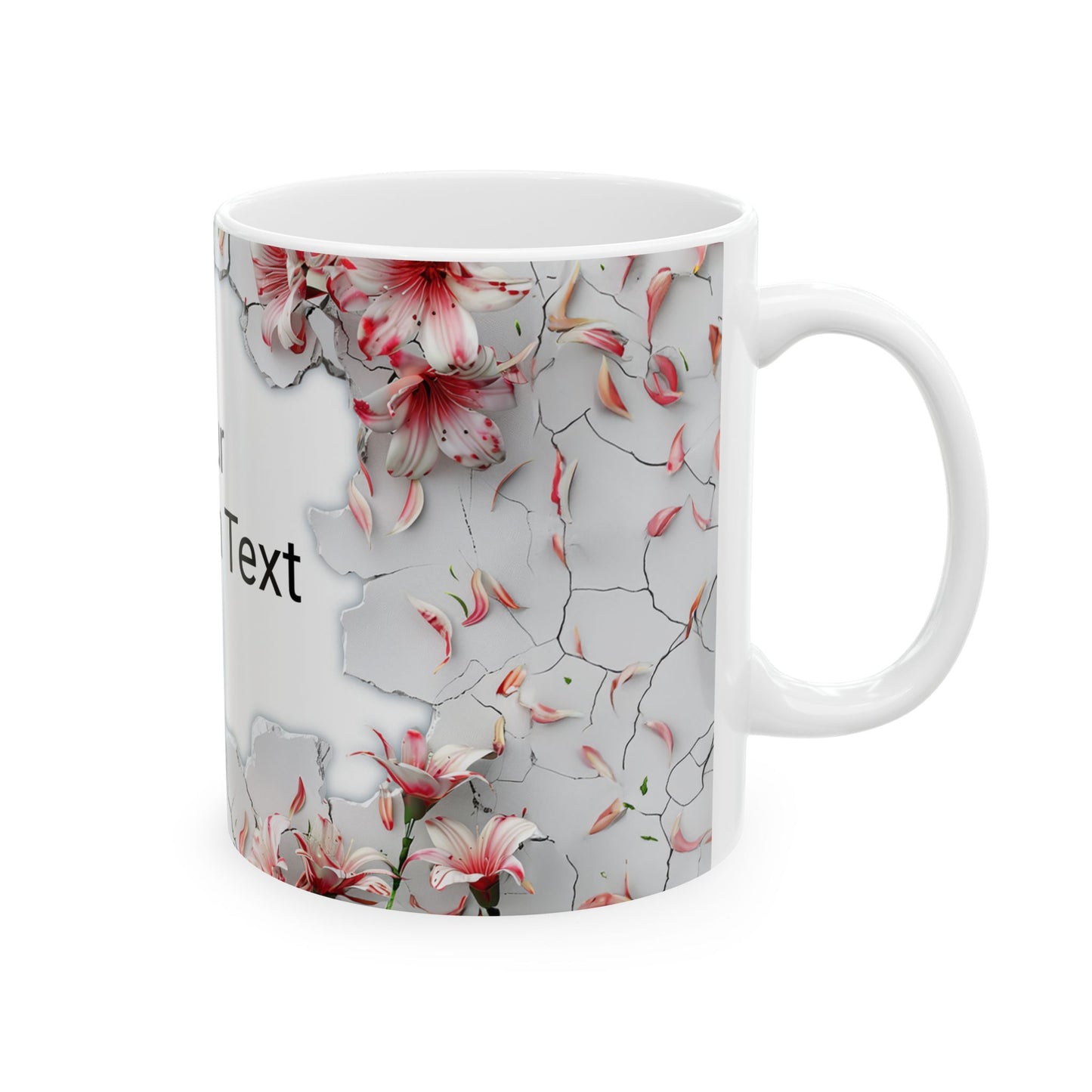 Personalized Floral Custom Text Ceramic Mug, Perfect Gift for Home, Personalized Coffee Cup, Unique Kitchen Decor, Birthday, Mother's Day