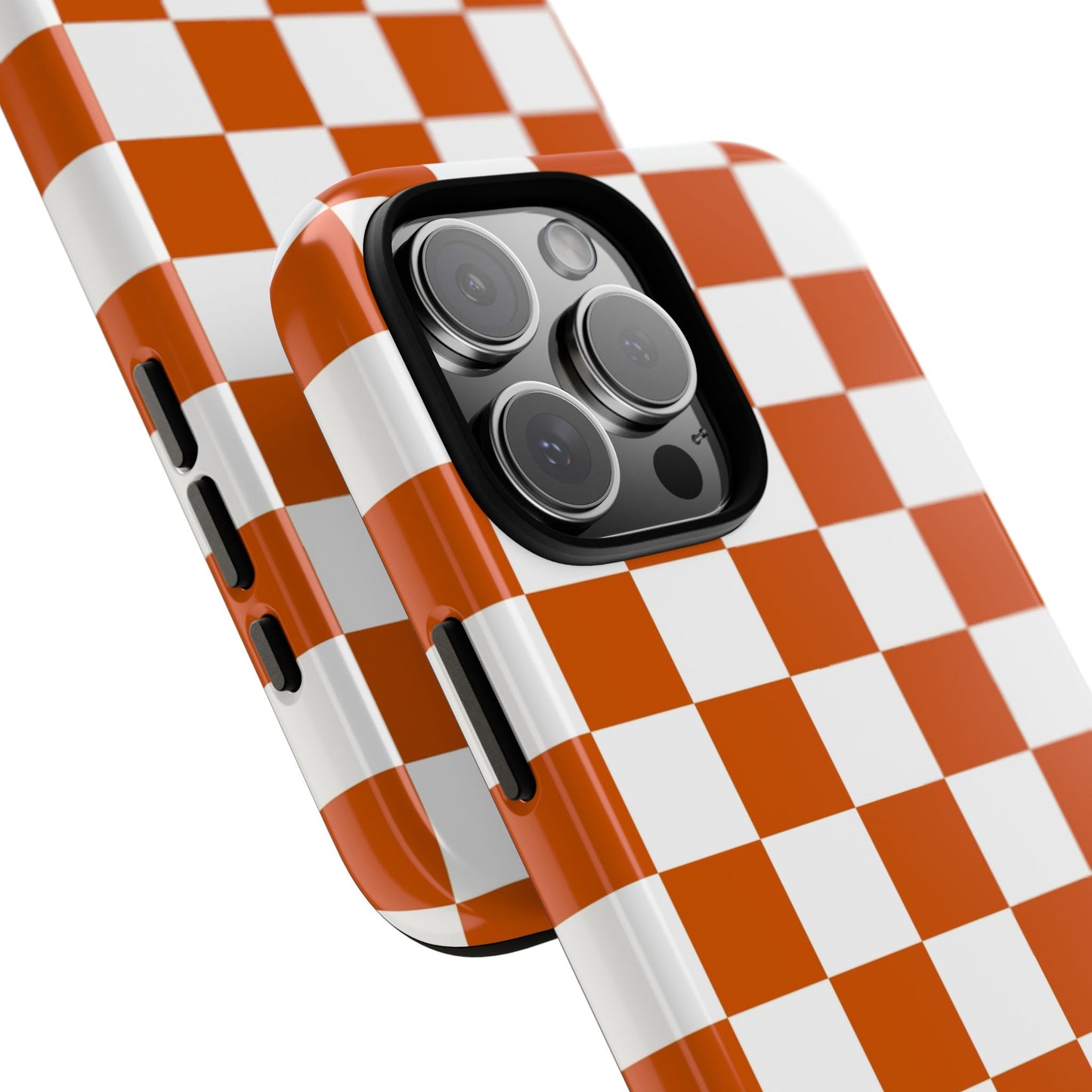 Checkered Phone Case, Checkered Phone Case - iPhone 17 16 15 14 13 12 11 Pro Max  - Trendy Black and Brown Checkerboard