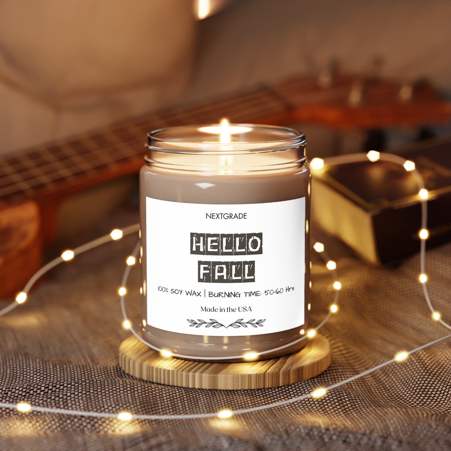 Fall Scented Soy Candle, Hello Fall, Cozy Home Decor, Eco-Friendly Gift, Aromatherapy, Holiday Gift, Autumn Vibes