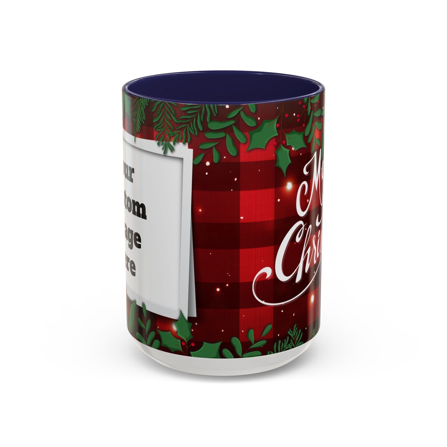 Personalized  Merry Christmas Accent Coffee Mug, Holiday Gift, Xmas Decor, Festive Beverage Cup, Custom Holiday Mug
