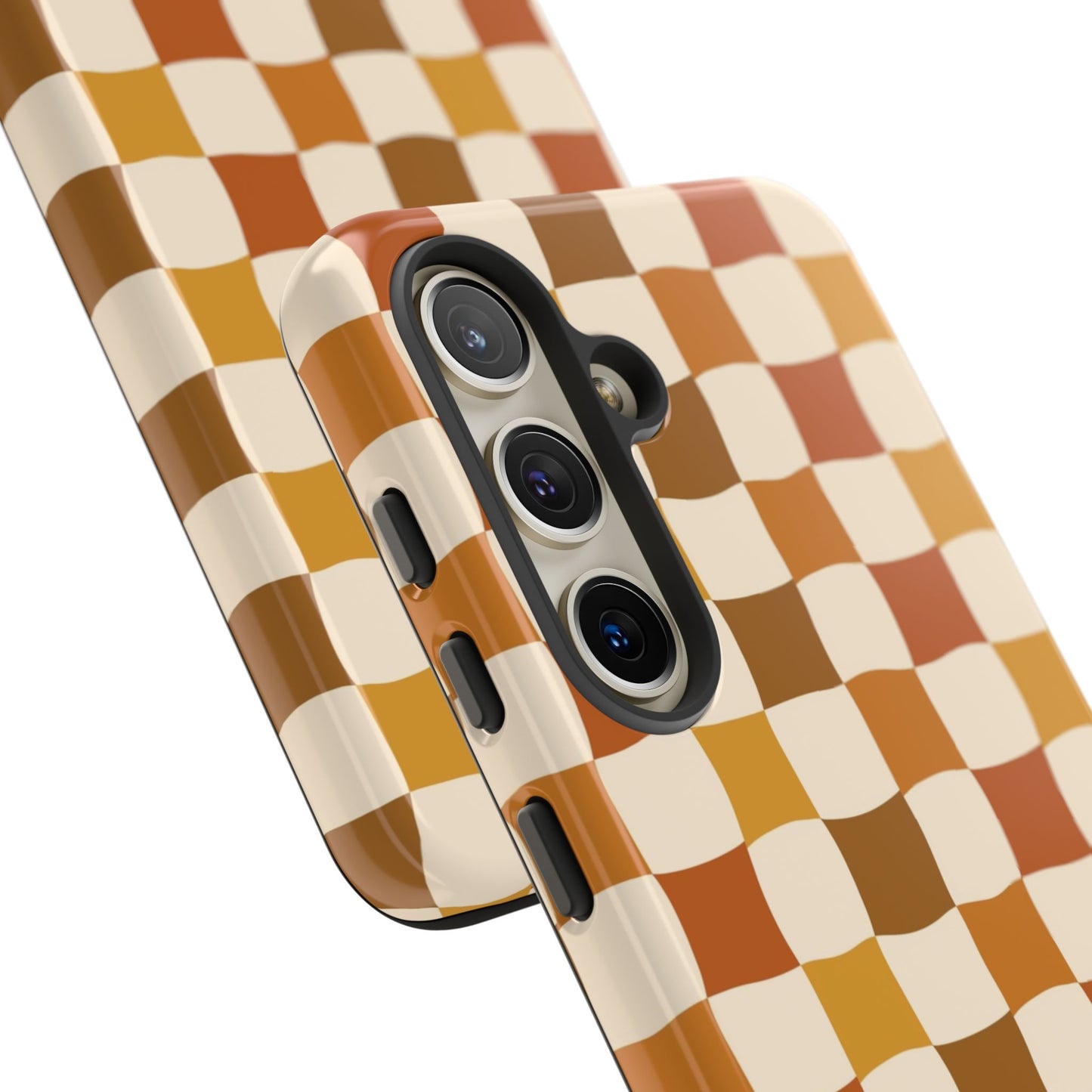 Boho Checked Phone Case, Checkerboard Design, Durable Protection, Phone Cover, Phone case For iPhone and Samsung, Trendy Phone Cover