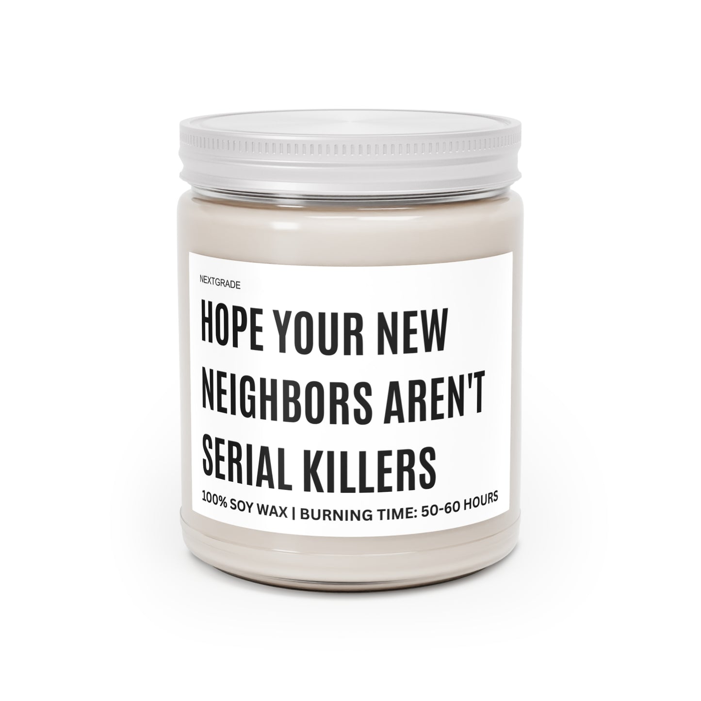 Neighbor Gift Scented Candle | Funny Housewarming Gift for New Home | 9oz Soy Wax Candle with White Lid | Cozy Home Décor & Novelty Gift | Long-Burn Scented Candle