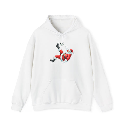 Santa Soccer Hoodie, Christmas Sportswear, Holiday Gift, Winter Fashion, Cozy Sweatshirt, Festive Apparel, Football Lover