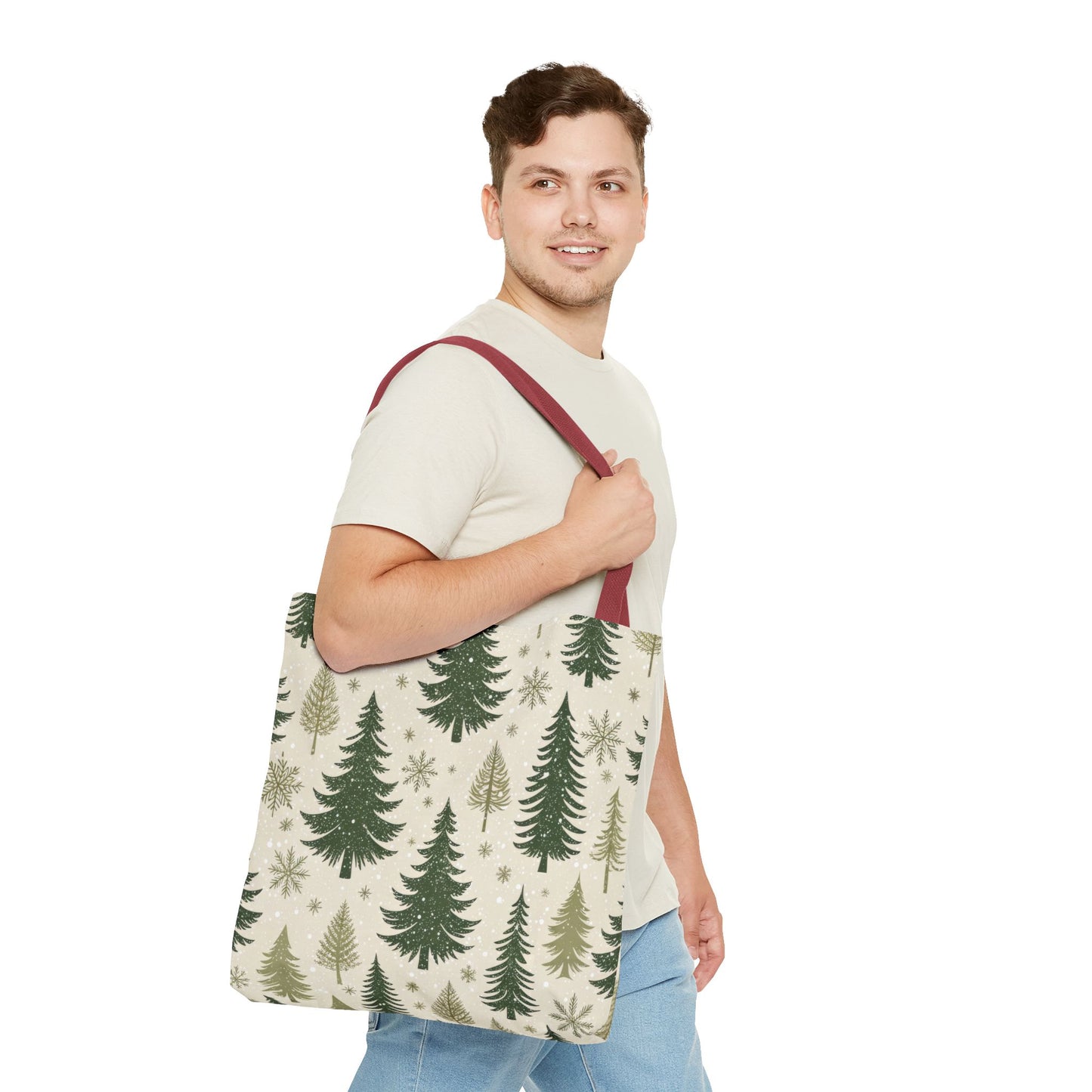 Holiday Pine Tree Tote Bag, Tote Bag, Christmas Tote Bag, Perfect Christmas Gift, Festive Green Design, Seasonal Accessories