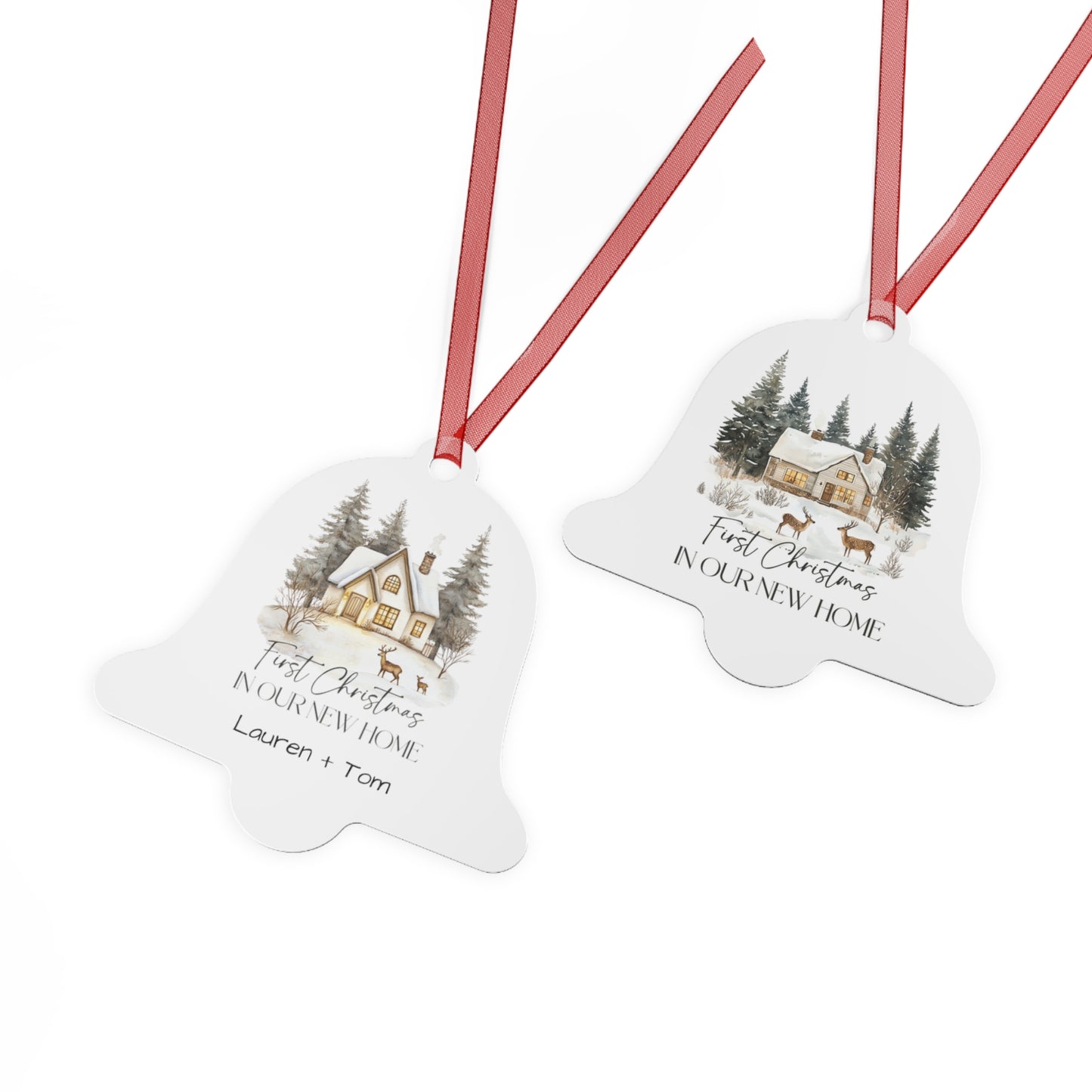 Personalized Christmas Ornaments, First Christmas in Our New Home, Ceramic Christmas Decor, Gift for Couples, Family Keepsake