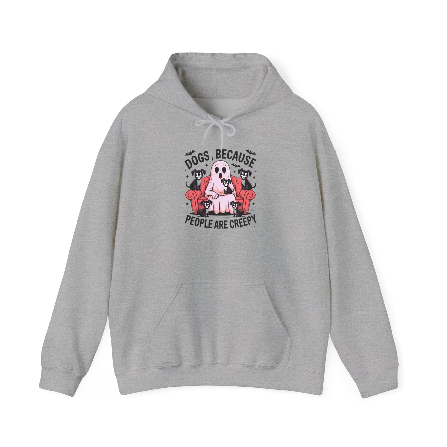 Creepy Dogs Sweatshirt Hoodie- Unisex Heavy Blend Hoodie, Funny Gift for Dog Lovers, Cozy Fashion, Pet Owner Apparel, Halloween Theme
