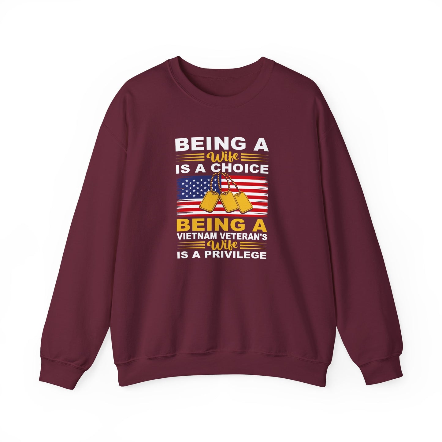 Vietnam Veteran Spouse Sweatshirt, Patriotic Crewneck, Gift for Veteran's Wife, Military Appreciation Apparel, Remembrance Day Gift