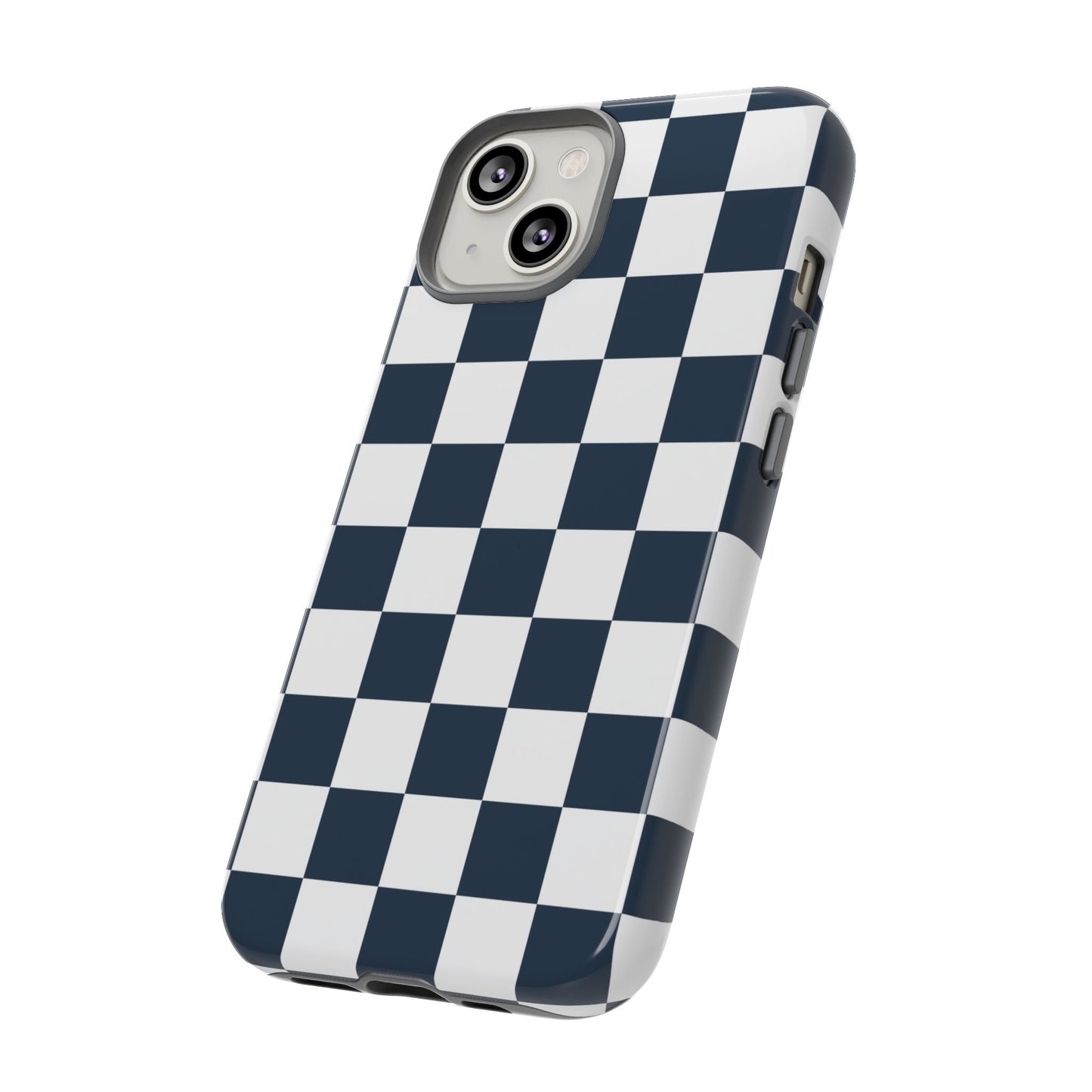 Navy Checkerboard Phone Case, iPhone 17 Pro, 17, 16, 15, 14, 13, 12, 11, X, XR, XS MAX, Tough Case for iPhone