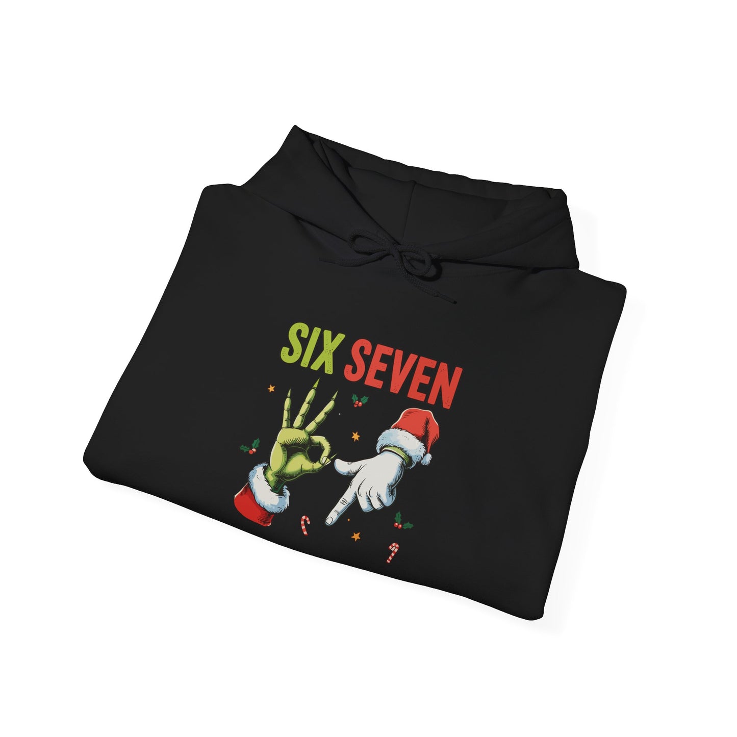 Funny Six Seven Christmas Hoodie | Santa Hands Holiday Pullover | Unisex Cozy Christmas Sweatshirt | Funny Holiday Gift for Men Women