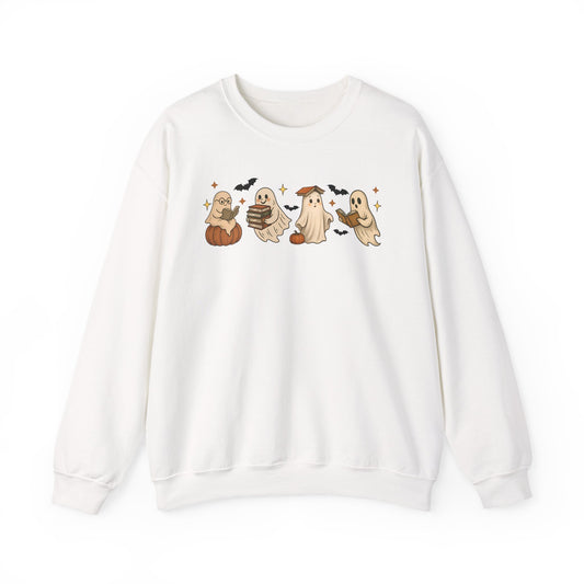Ghostly Friends Crewneck Sweatshirt, Halloween Ghost Sweatshirt, Halloween Sweatshirt, Unisex Sweatshirt, Cozy Crewneck, Fall Fashion