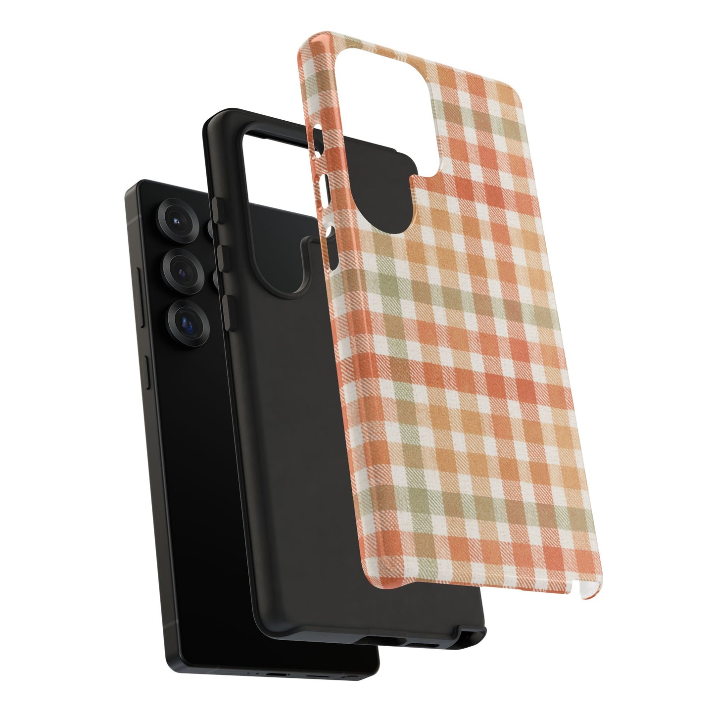 Boho Checkered Phone Case | Neutral Aesthetic Plaid Case | Retro Minimalist Check Design | iPhone Cover | Samsung Cover
