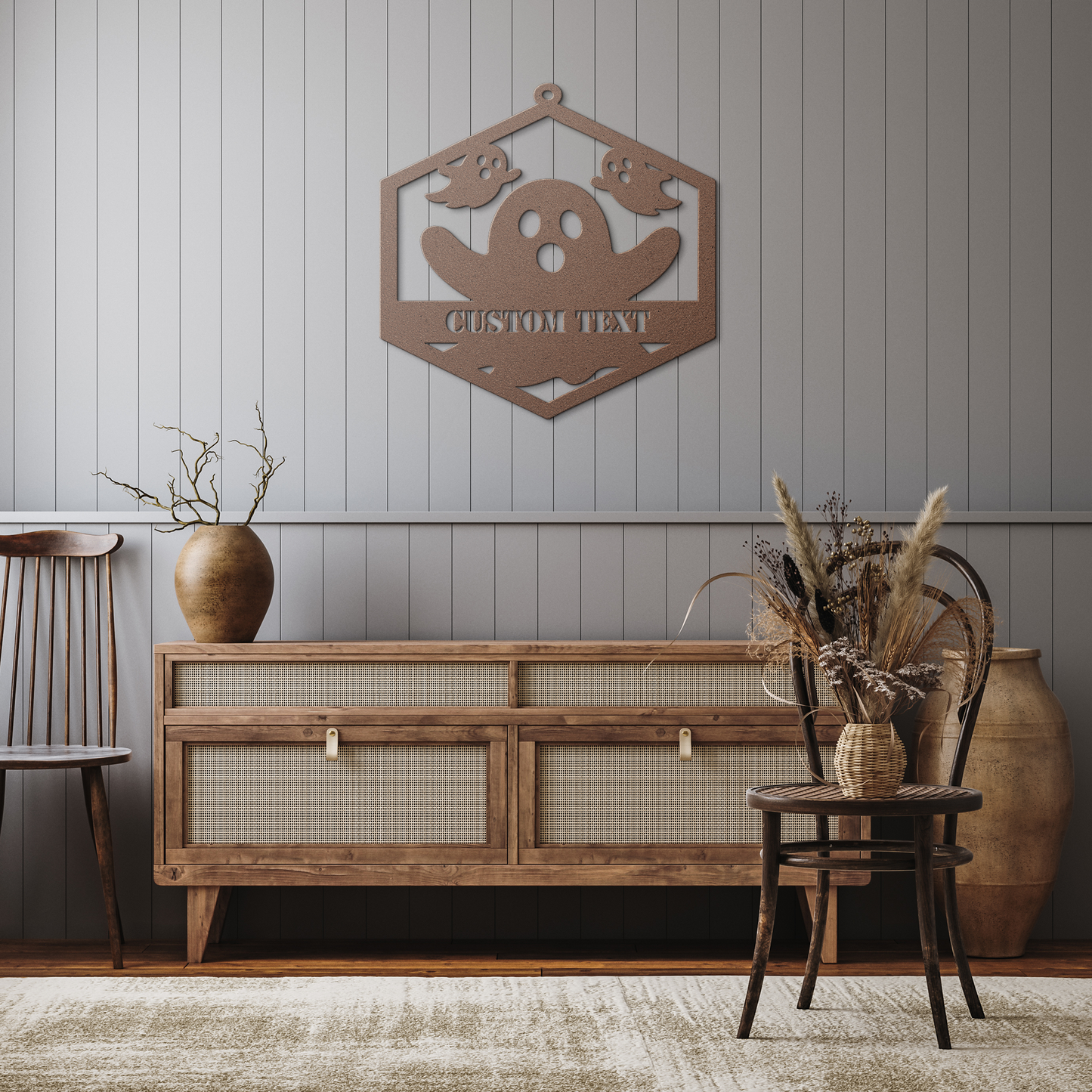 Boo_Metal_Wall_Art_Copper_Rustic_Hallway_Mockup.png