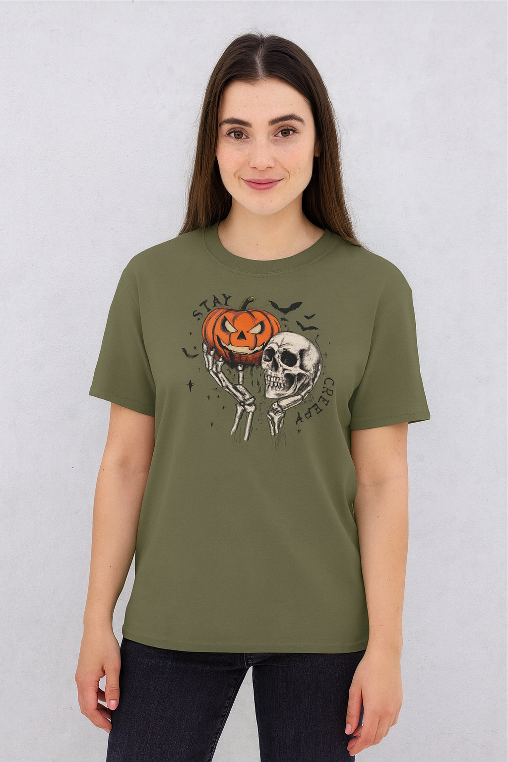 Halloween Skull Pumpkin Tee, Spooky Cotton Shirt, Halloween Costume, Fall Apparel, Gifting for Costume Parties