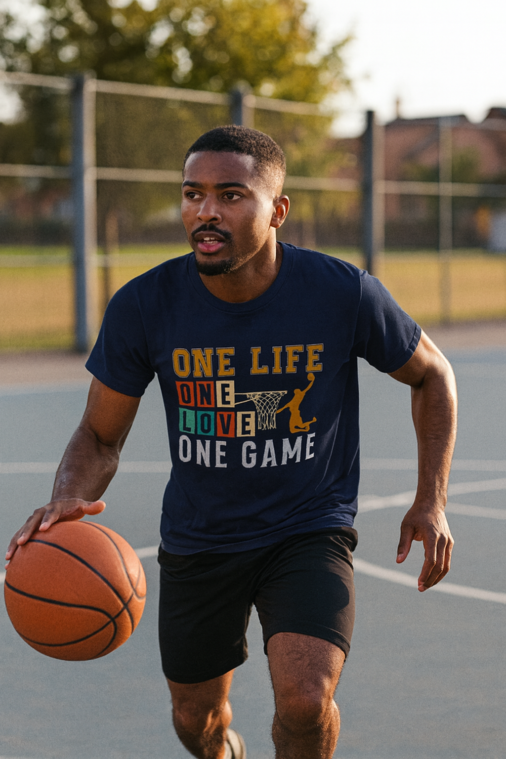 Basketball Life Love Game Tee, Unisex Cotton Shirt, Sports Lover, Gift for Basketball Fans, Motivational Tees, Comfortable Streetwear