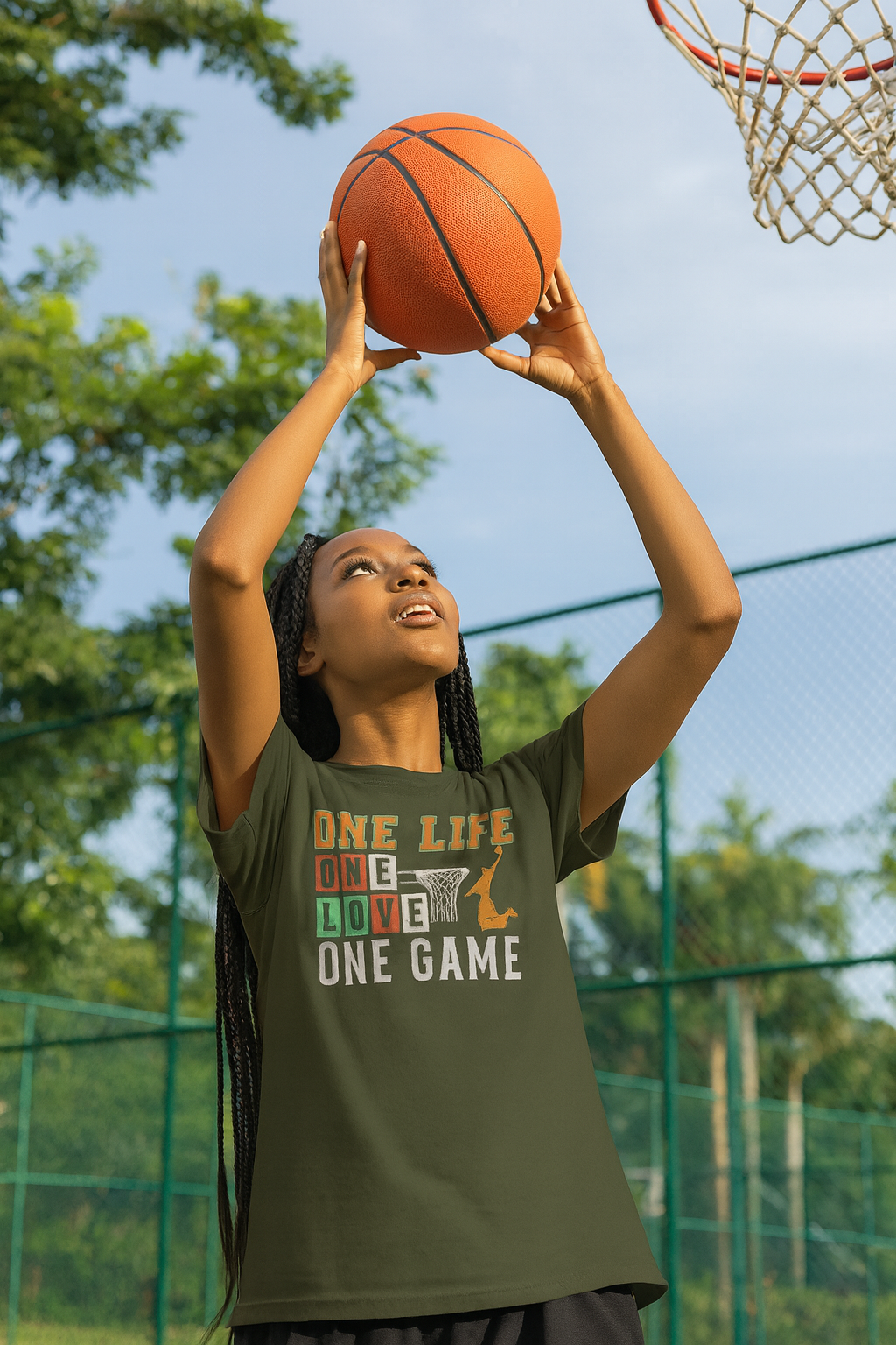 Basketball Life Love Game Tee, Unisex Cotton Shirt, Sports Lover, Gift for Basketball Fans, Motivational Tees, Comfortable Streetwear