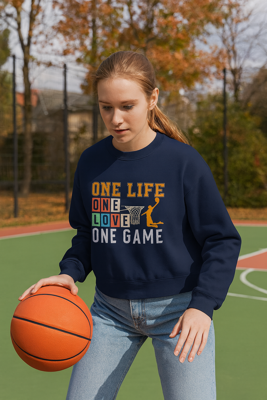 Basketball Sweatshirt with Motivational Quote, Perfect for Sports Lovers, Team Spirit, Gifts for Athletes, Friends, Players