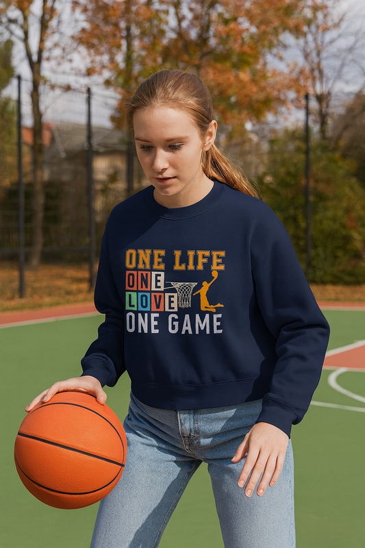Basketball Sweatshirt with Motivational Quote, Perfect for Sports Lovers, Team Spirit, Gifts for Athletes, Friends, Players