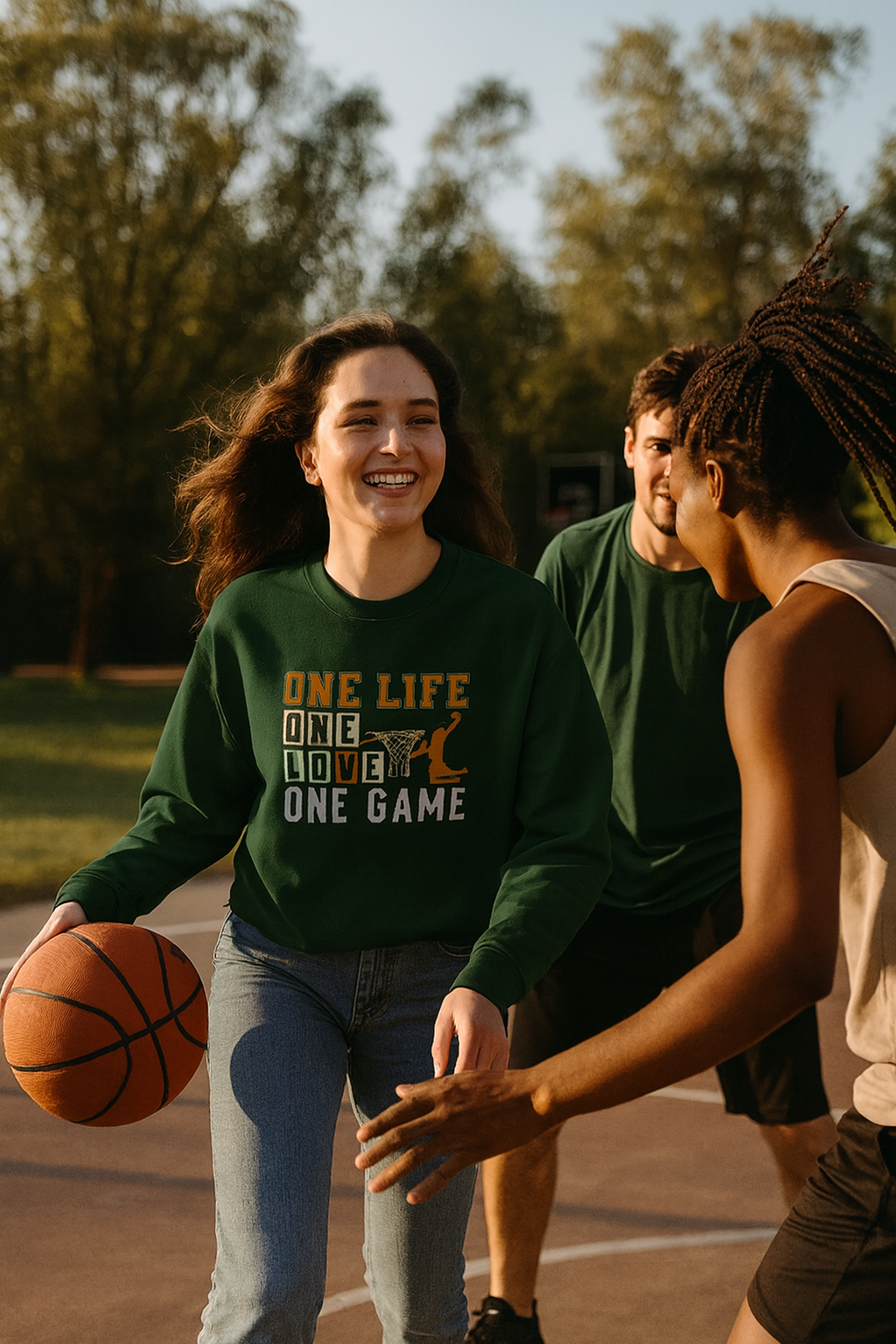 Basketball Sweatshirt with Motivational Quote, Perfect for Sports Lovers, Team Spirit, Gifts for Athletes, Friends, Players