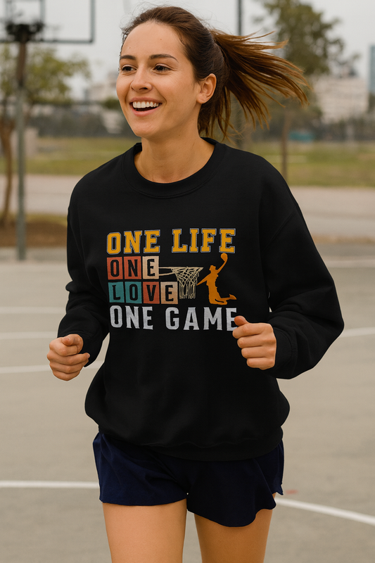 Basketball Sweatshirt with Motivational Quote, Perfect for Sports Lovers, Team Spirit, Gifts for Athletes, Friends, Players