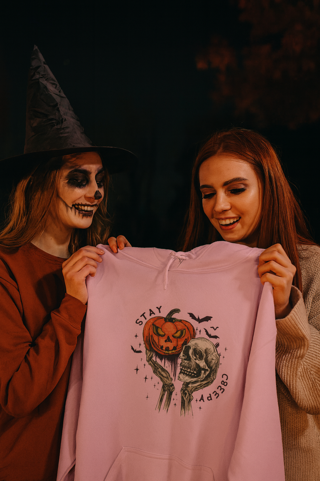 Halloween Pumpkin & Skull Sweatshirt hoodie, Cozy Halloween Hoodie, Fall Fashion, Spooky Gift, Hooded Sweatshirt, Halloween Day Gift