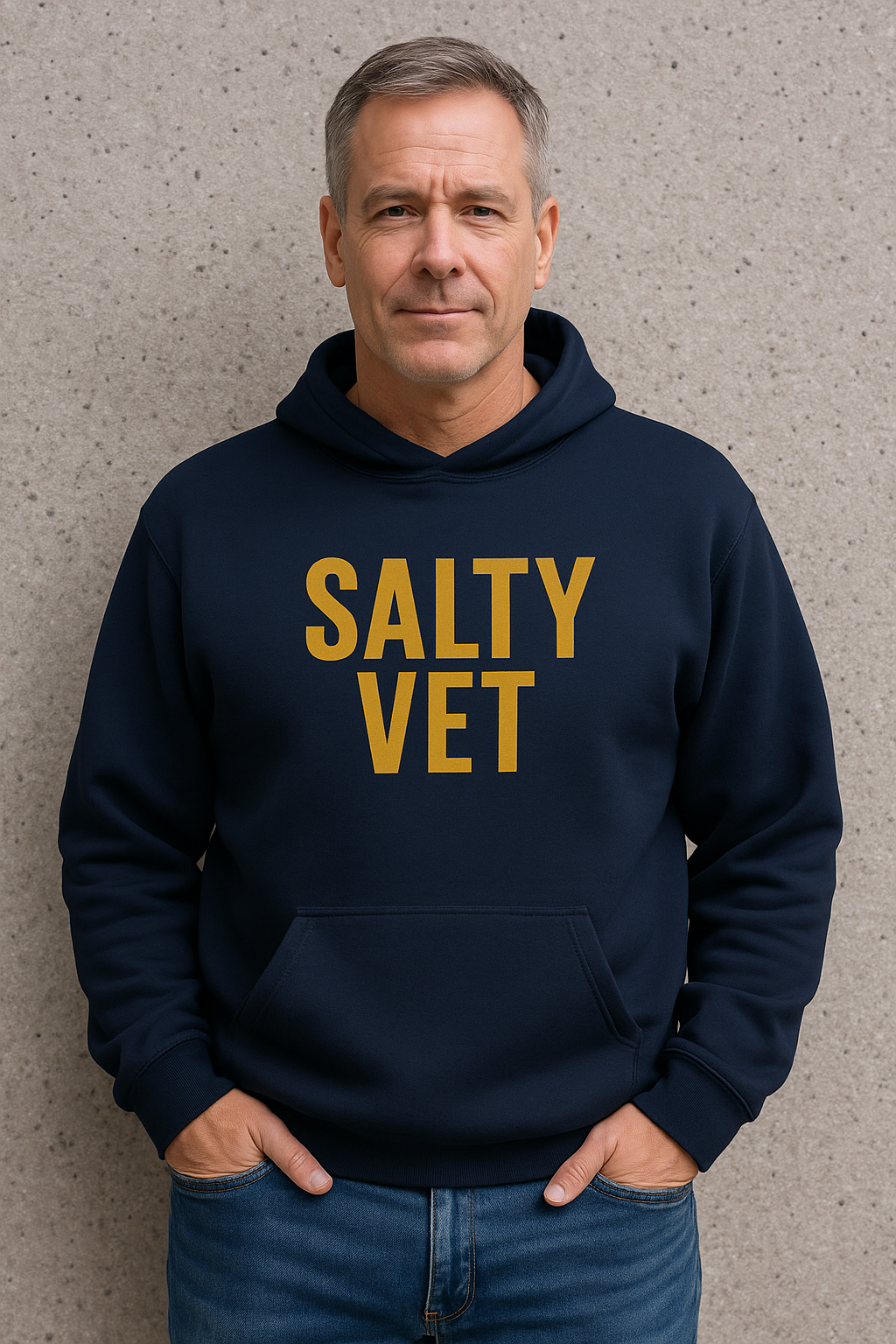Salty Vet Hooded Sweatshirt, Gift For Navy Veteran, Cozy Unisex Hoodie for Veteran, Veterinary Gift, Warm Sweatshirt