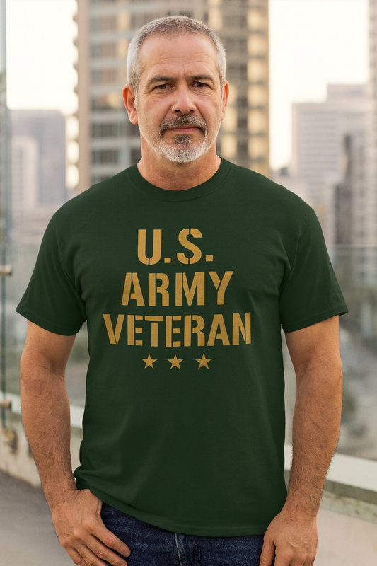 U.S. Army Veteran Heavy Cotton Tee, Patriotic Shirt, Military Gift, Casual Wear, Veteran Pride, Independence Day Apparel