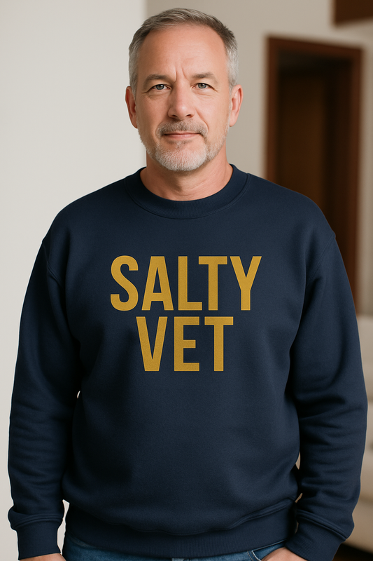 Salty Vet Sweatshirt, Veteran Sweatshirt, Cozy Crewneck for Veteran, Perfect Gift for Veterans, Casual Wear for Every Day