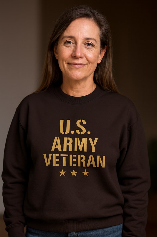 U.S. Army Veteran Crewneck Sweatshirt, Military Tribute Gift, Veteran Appreciation, Unisex Casual Wear, Cozy Sweatshirt