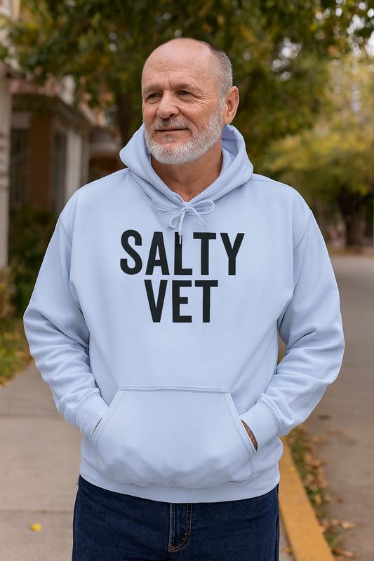 Salty Vet Hooded Sweatshirt, Cozy Unisex Hoodie for Veteran, Perfect Gift for Vets, Veterinarians, Casual Wear
