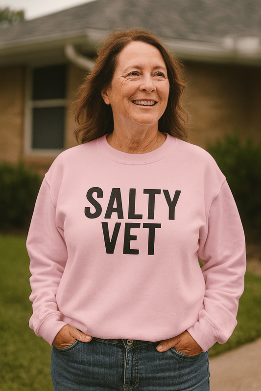 Salty Vet Crewneck Sweatshirt, Cozy Unisex Sweatshirt for Veteran, Perfect Gift for Veterans, Casual Wear, Comfy Style