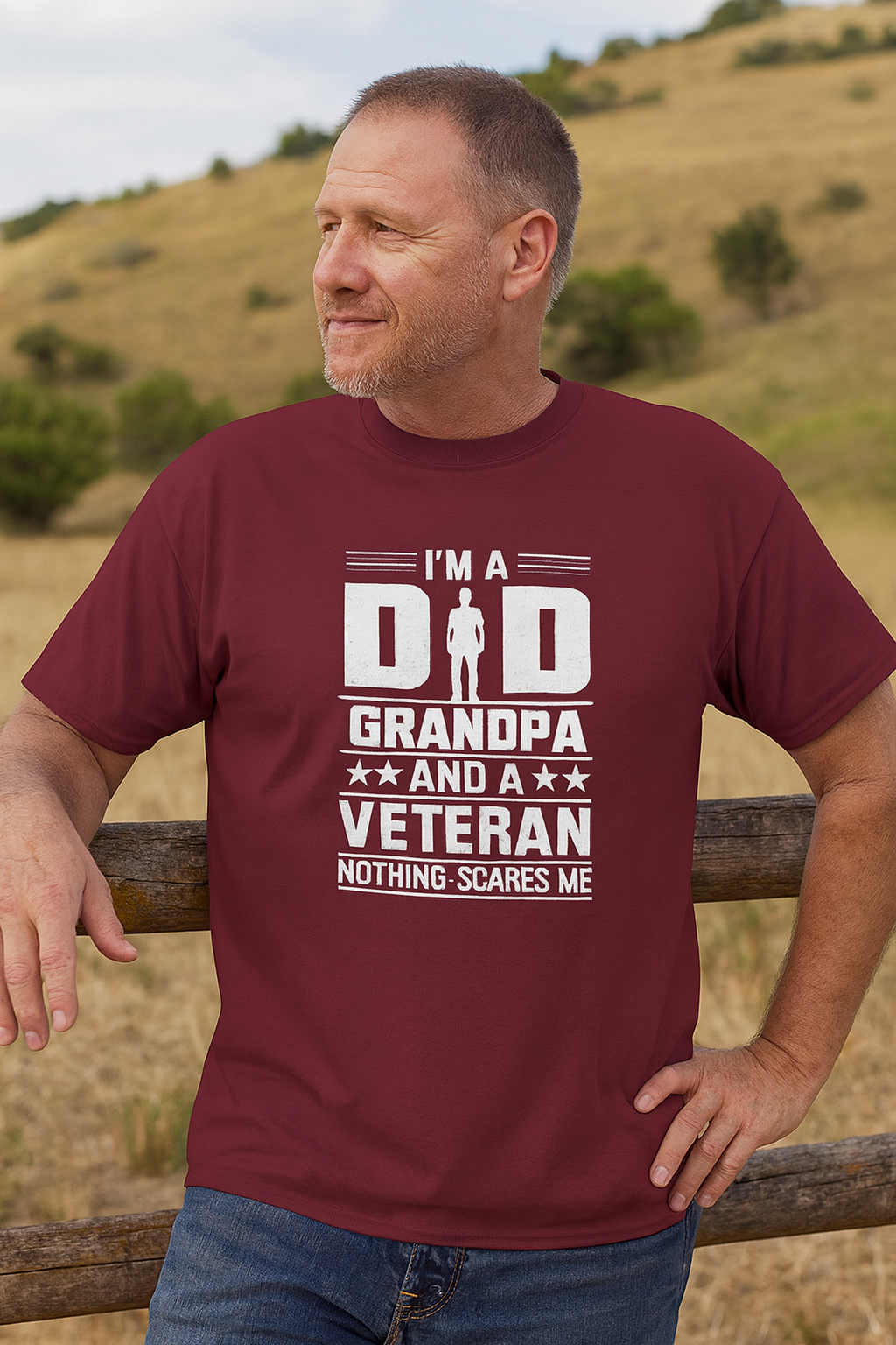 Funny Veteran Grandpa Cotton T-Shirt, Perfect Gift for Father's Day, Military Families, Memorial Day, Patriotic Shirt, Military Pride