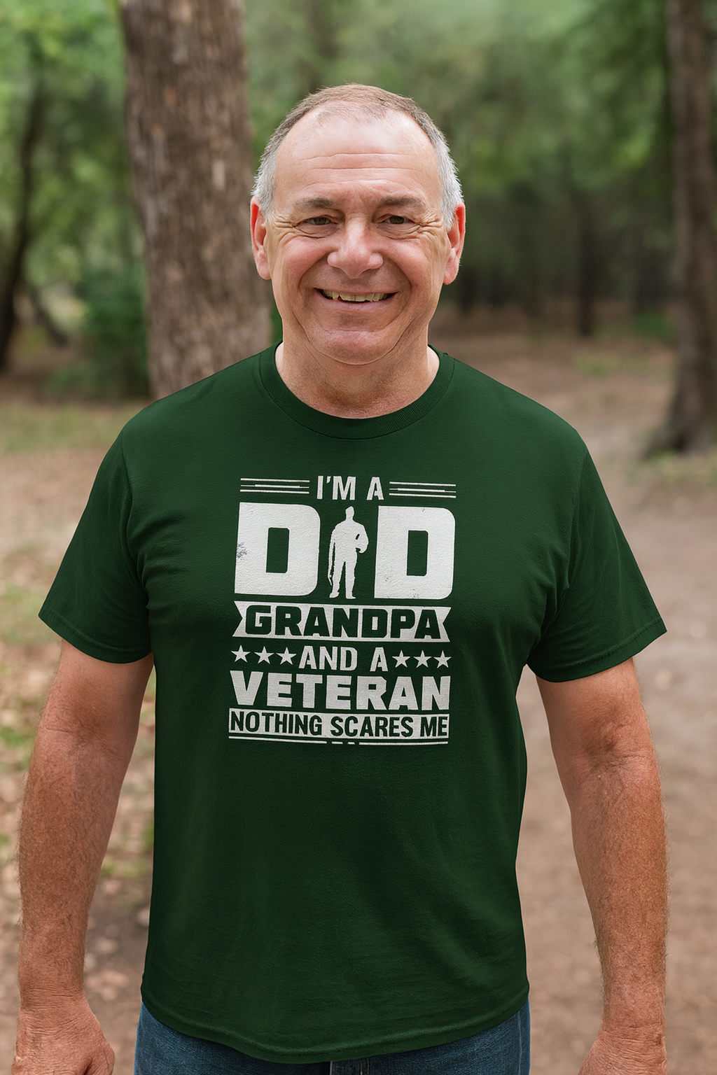 Funny Veteran Grandpa Cotton T-Shirt, Perfect Gift for Father's Day, Military Families, Memorial Day, Patriotic Shirt, Military Pride