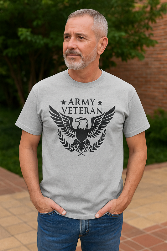 Army Veteran Unisex Heavy Cotton Tee, Military Pride Shirt, Veteran Appreciation Gift, Patriotic Apparel, Independence Day T-Shirt