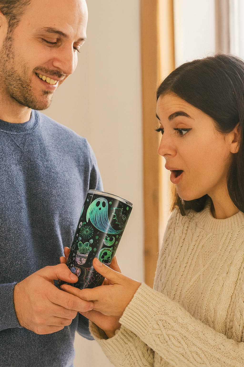 Spooky Vibes Tumbler, Halloween Spooky Engraved Tumbler | Ghost Ghouls Bats Tumbler | Engraved Bat Skeleton Tumbler | Ghost Ghouls Tumbler