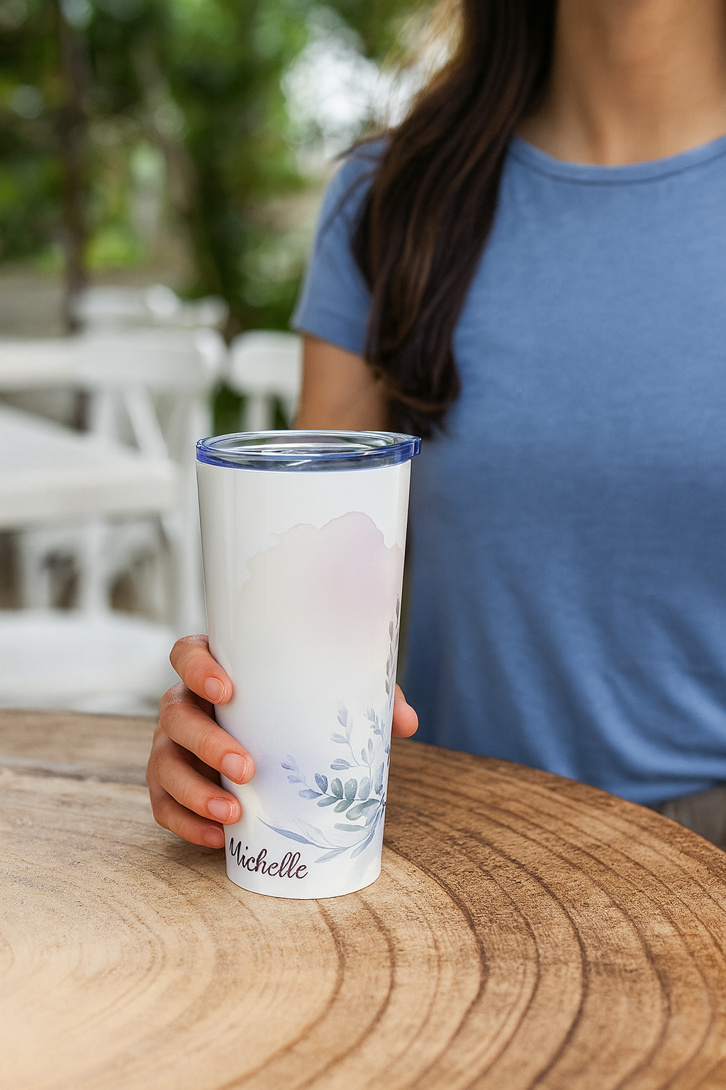 Floral Personalized Tumbler, Gift for Her, Custom Travel Mug, Unique Coffee Cup, Birthday Present, Gift for Coffee Lover,