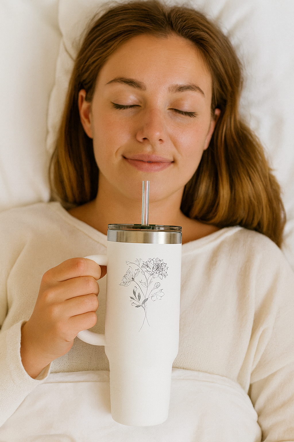 Personalized Floral Insulated Travel Mug, Coffee Tumbler, Eco-friendly Travel Mug, Holiday Gift, Tumbler for On-the-Go,  Christmas Gifts
