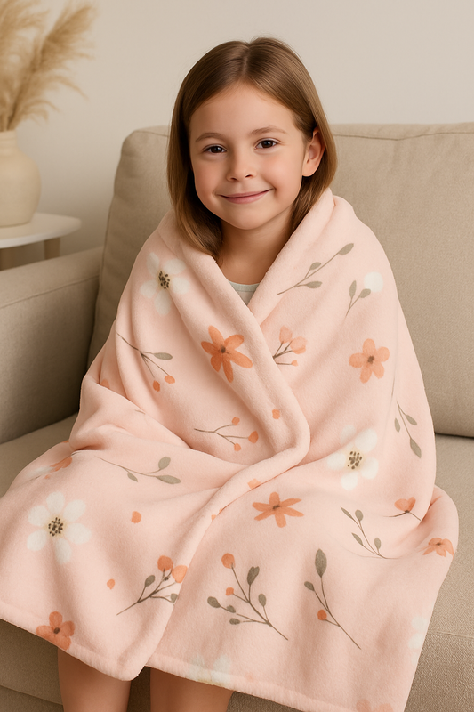 Floral Sherpa Blanket, Cozy Home Throw, Gift for Her, Indoor Comfort Blanket, Mother's Day Gift, Living Room Decor, Fleece Blanket