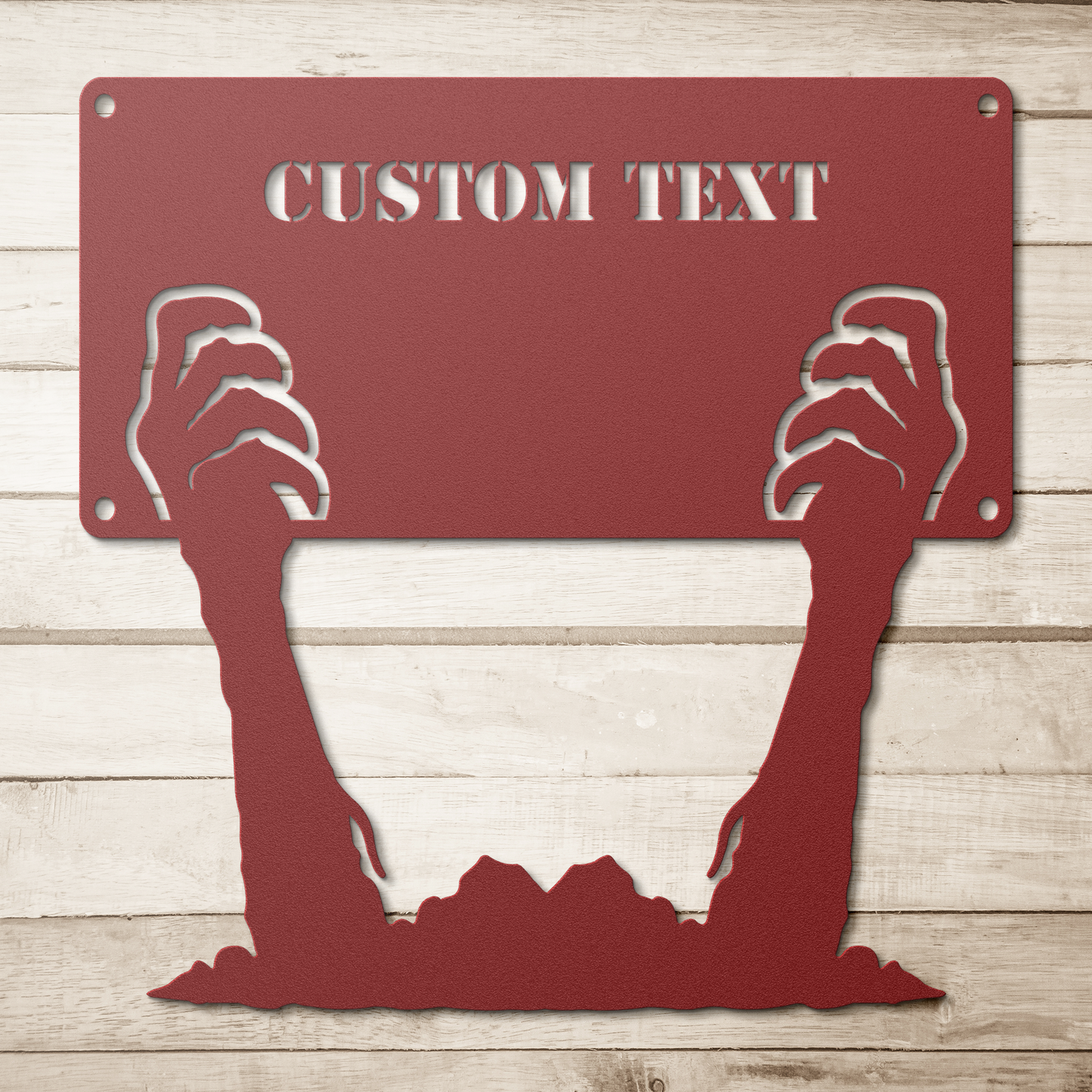 Custom_Text_Hand_Metal_Wall_Art_Red_Simple_Wood_BKGD_Mockup.png