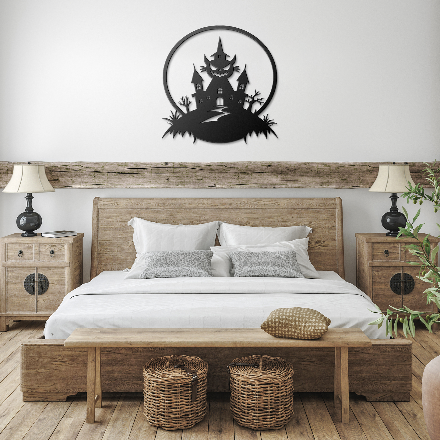 Halloween_House_Metal_Wall_art_Black_Farmhouse_Bedroom_Mockup.png