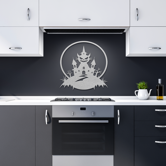 Halloween_House_Metal_Wall_art_Silver_Dark_Kitchen_Mockup.png
