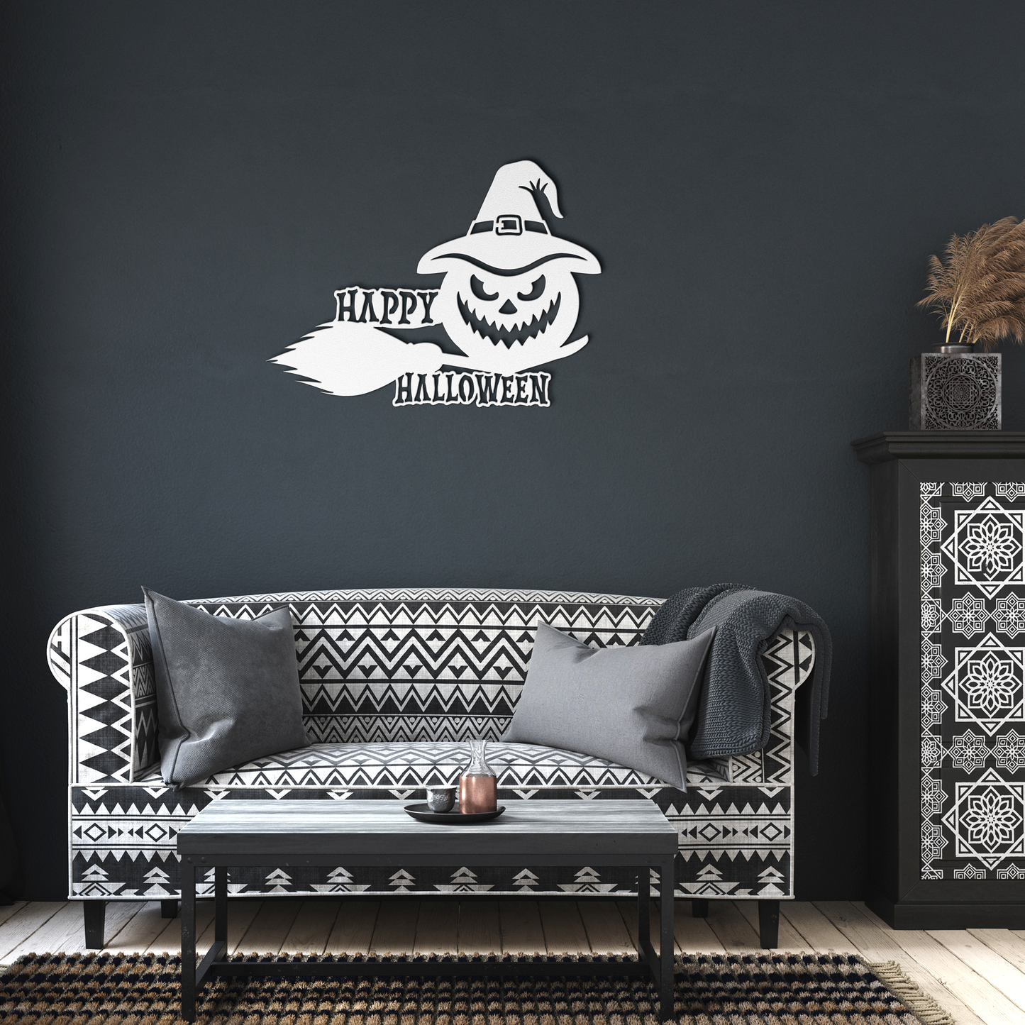 Halloween_Metal_Wall_art_White_Dark_Living_Room_Mockup.png