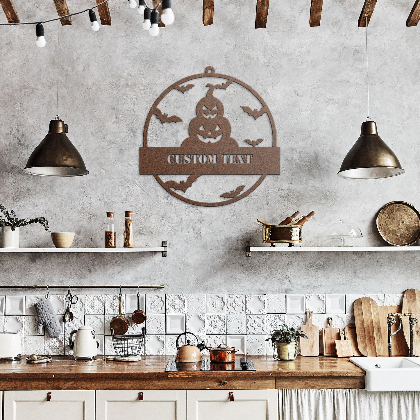 Halloween__P_Metal_Wall_Art_Copper_Rustic_Kitchen_Mockup.png