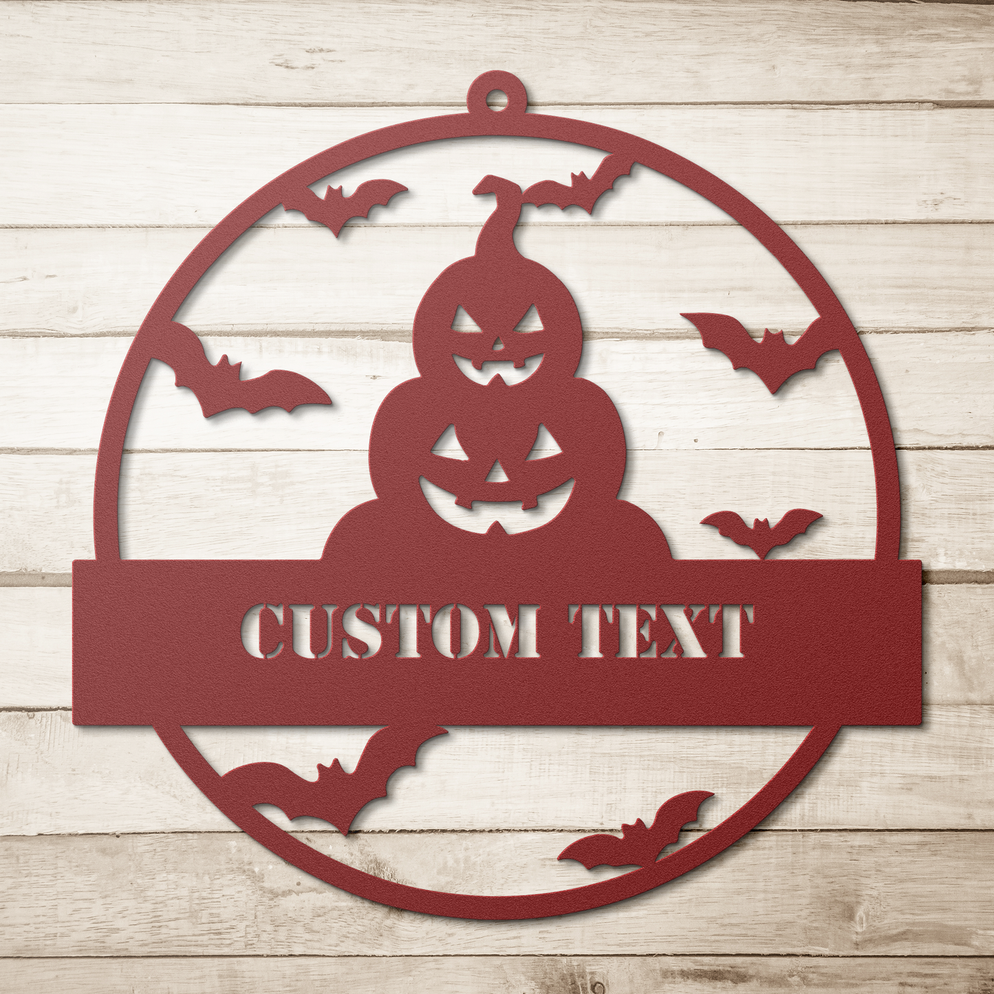 Halloween__P_Metal_Wall_Art_Red_Simple_Wood_BKGD_Mockup.png